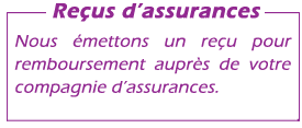Reçus d'assurances disponibles